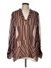 CAbi 100% Polyester Stripes Brown Long Sleeve Blouse Size L - photo 1