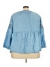 Old Navy 100% Lyocell Blue 3/4 Sleeve Blouse Size 3X - photo 2