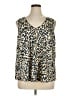 Nic + Zoe 100% Polyester Tan Sleeveless Blouse Size 1X - photo 1