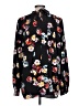 Ann Taylor 100% Polyester Floral Black Long Sleeve Blouse Size L (tall) - photo 2
