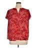 Fun2Fun 100% Polyester Hearts Red Short Sleeve Blouse Size 1X - photo 1