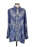 Free People 100% Rayon Paisley Blue Long Sleeve Blouse Size S - photo 1