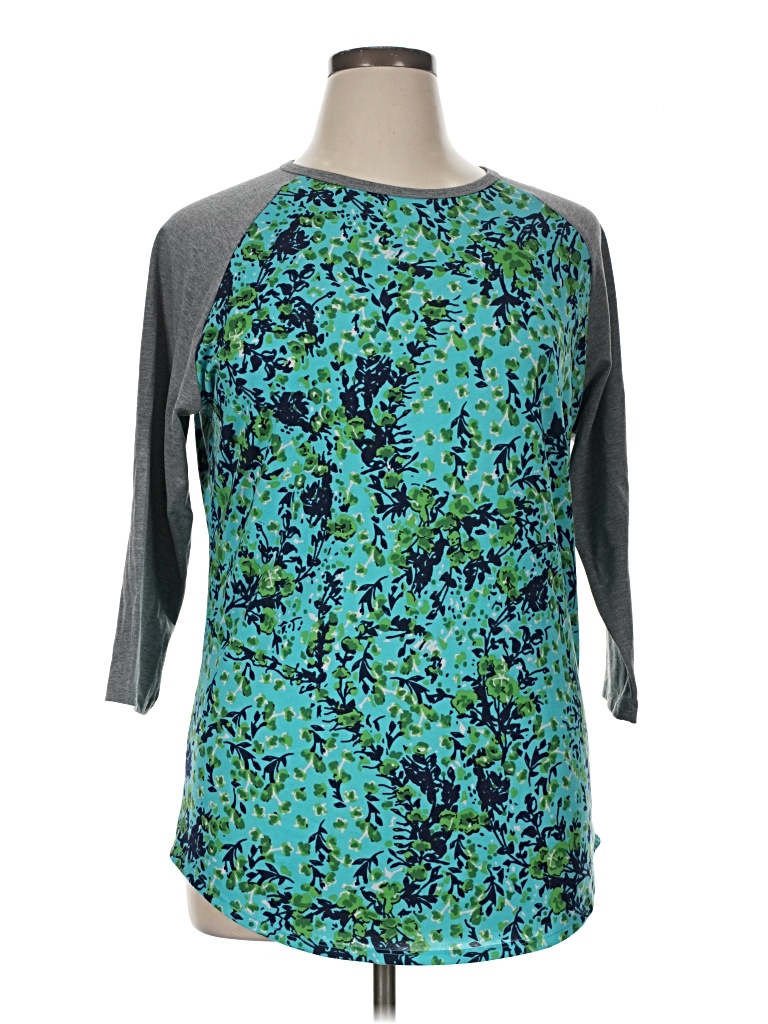 Pre-owned Lularoe 3/4 Sleeve T-shirt In Teal