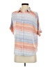 Universal Thread 100% Rayon Stripes Orange Short Sleeve Blouse Size S - photo 1