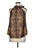 Veronica M. 100% Polyester Animal Print Brown Sleeveless Blouse Size M - photo 1
