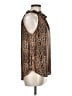 Veronica M. 100% Polyester Animal Print Brown Sleeveless Blouse Size M - photo 4