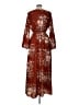 Unbranded 100% Polyester Floral Brown Casual Dress Size L - photo 2