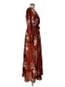 Unbranded 100% Polyester Floral Brown Casual Dress Size L - photo 4