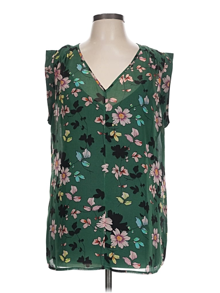 Pre-owned Cabi Sleeveless Blouse In Green