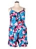 Torrid Floral Blue Romper Size 3X Plus (3) - photo 1