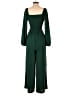 Unbranded 100% Polyester Solid Green Jumpsuit Size XS - photo 2