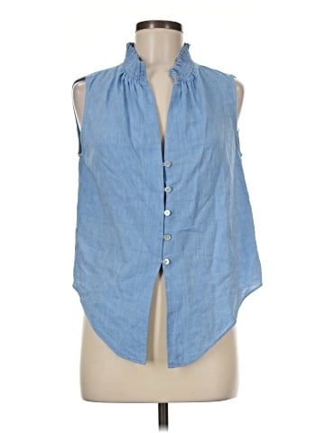 Intermix Sleeveless Button-Down Shirt (view 1)