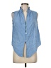 Intermix Blue Sleeveless Button-Down Shirt Size M - photo 1
