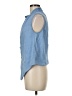 Intermix Blue Sleeveless Button-Down Shirt Size M - photo 5