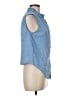 Intermix Blue Sleeveless Button-Down Shirt Size M - photo 4
