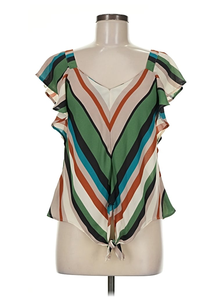 Pre-owned Monteau Short Sleeve Blouse In Green