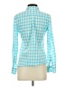 Gap 100% Cotton Checkered-gingham Teal Long Sleeve Button-Down Shirt Size XS - photo 2