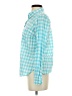 Gap 100% Cotton Checkered-gingham Teal Long Sleeve Button-Down Shirt Size XS - photo 5