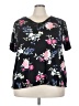 Flora Nikrooz Floral Black Short Sleeve T-Shirt Size 3X - photo 1