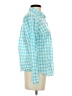 Gap 100% Cotton Checkered-gingham Teal Long Sleeve Button-Down Shirt Size XS - photo 4