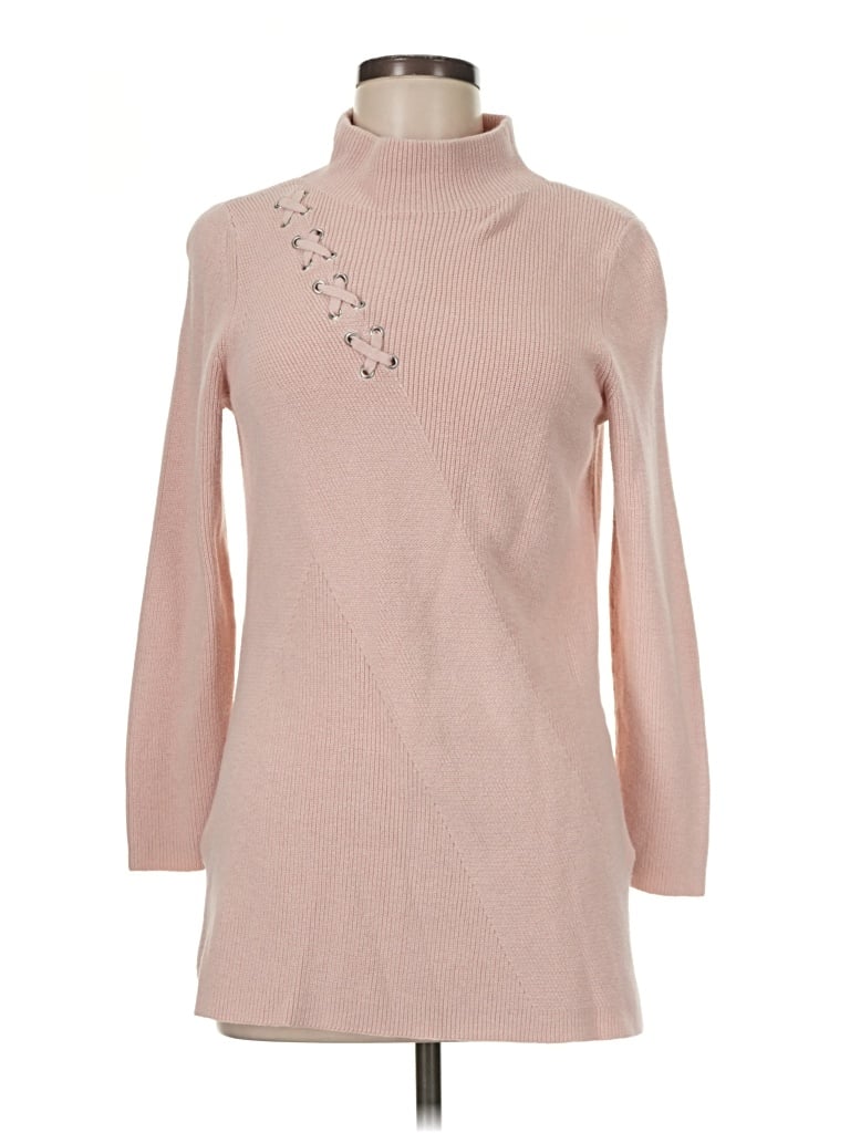 Pre-owned Zenergy By Chico's Turtleneck Sweater In Pink