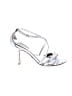 Badgley Mischka 100% Leather Metallic Silver Sandals Size 5 1/2 - photo 1