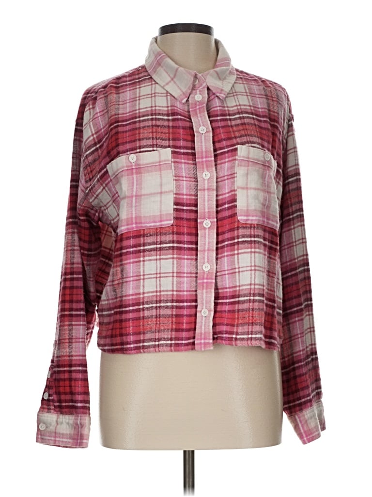 Pre-owned American Eagle Outfitters Long Sleeve Blouse In Pink