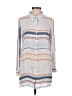 Blue Island 100% Rayon Stripes Gray 3/4 Sleeve Button-Down Shirt Size S - photo 1