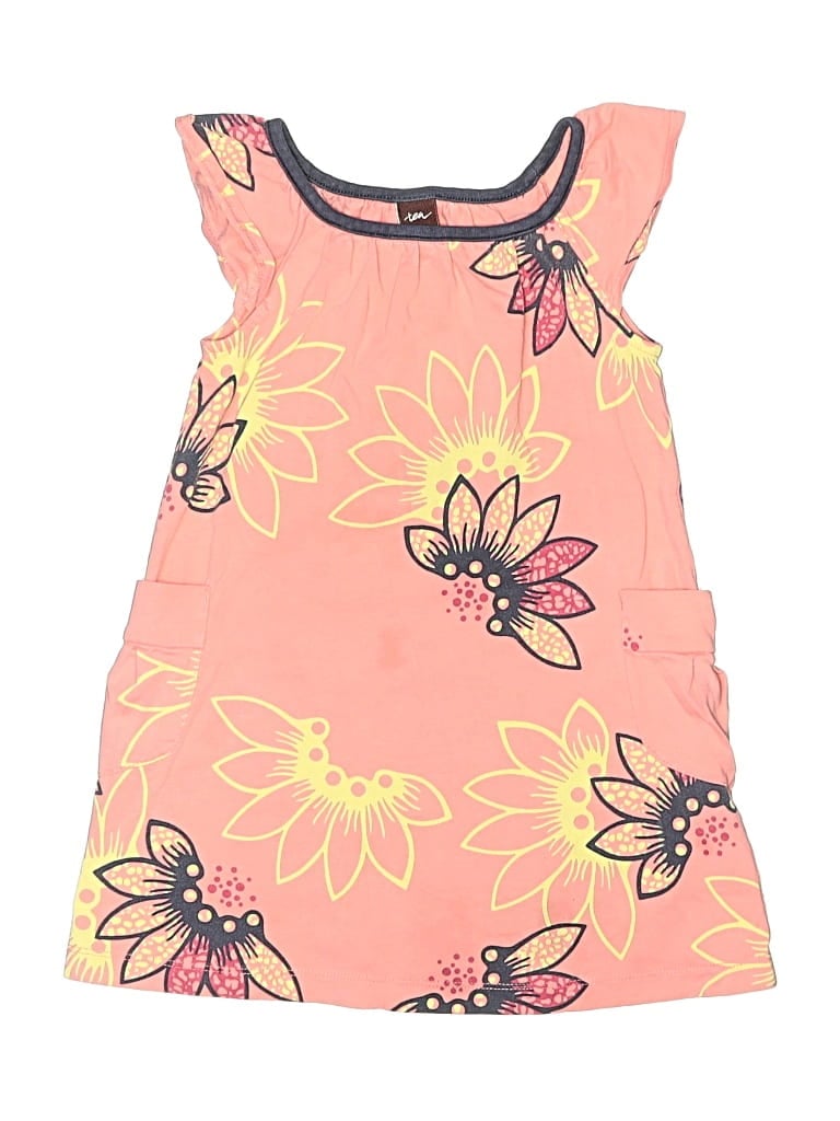 Pre-owned Tea Kids' Dress In Pink