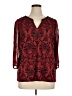 Roz & Ali Red 3/4 Sleeve Blouse Size 1X - photo 1