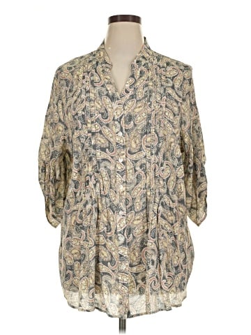 Ruby Rd. 3/4 Sleeve Button-Down Shirt (view 1)