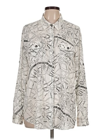 Karl Lagerfeld Paris Long Sleeve Button-Down Shirt (view 1)