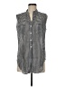 Max Studio Houndstooth Black Sleeveless Button-Down Shirt Size M - photo 1