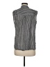 Max Studio Houndstooth Black Sleeveless Button-Down Shirt Size M - photo 2