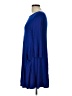 Paraphrase Solid Blue Casual Dress Size L - photo 5