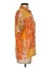Forever 21 Color Block Orange Short Sleeve Blouse Size M - photo 4