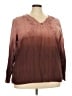 Overdrive Burgundy Long Sleeve Blouse Size 26 - photo 1