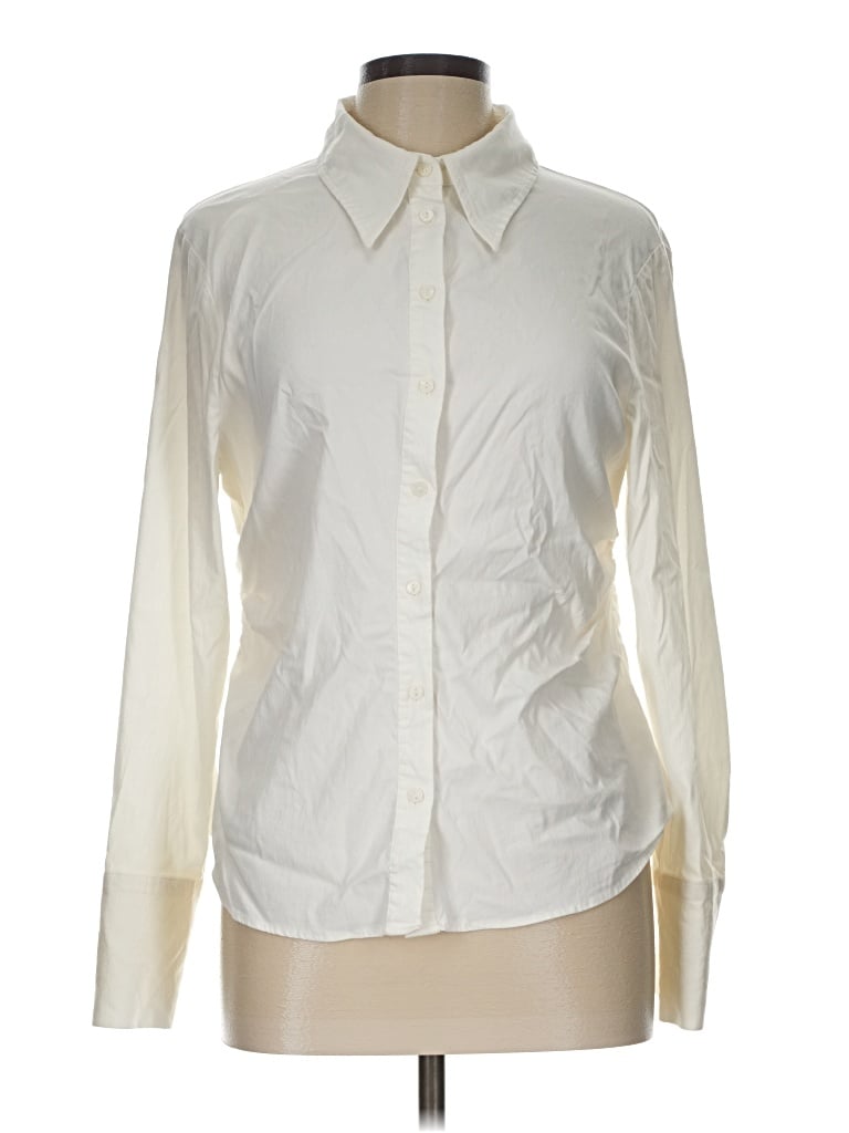 Pre-owned Mng Long Sleeve Blouse In Ivory