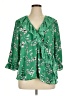 Cato 100% Polyester Green 3/4 Sleeve Blouse Size XL - photo 1