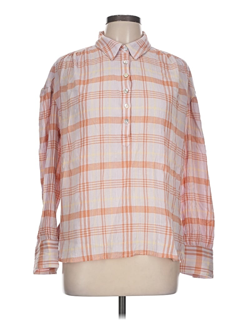 Pre-owned Faherty Long Sleeve Button Down Shirt In Orange