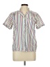 Assorted Brands Stripes Ivory Short Sleeve Blouse Size 12 - photo 1