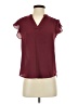 Mine 100% Polyester Burgundy Short Sleeve Blouse Size S - photo 1