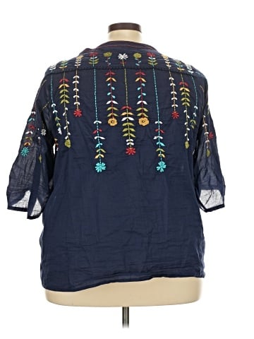 Wayward Fancies 3/4 Sleeve Button-Down Shirt (view 2)