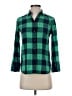 J.Crew Plaid Green 3/4 Sleeve Button-Down Shirt Size 00 (petite) - photo 1