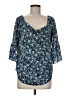 verse 100% Polyester Blue 3/4 Sleeve Blouse Size M - photo 1