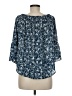 verse 100% Polyester Blue 3/4 Sleeve Blouse Size M - photo 2