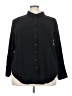 Torrid Solid Black 3/4 Sleeve Button-Down Shirt Size 3X Plus (3) - photo 1