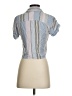 Sim & Sam 100% Rayon Stripes Blue Short Sleeve Blouse Size S - photo 2