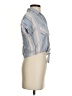 Sim & Sam 100% Rayon Stripes Blue Short Sleeve Blouse Size S - photo 4