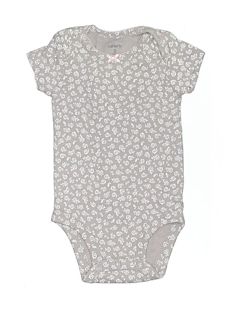 Pre-owned Carter's Babies' Short Sleeve Onesie In Gray